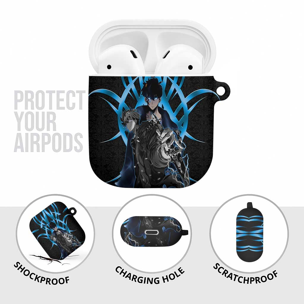 Sung Jin Woo Solo Leveling AirPods Case Neon Shadowcore Anime Style