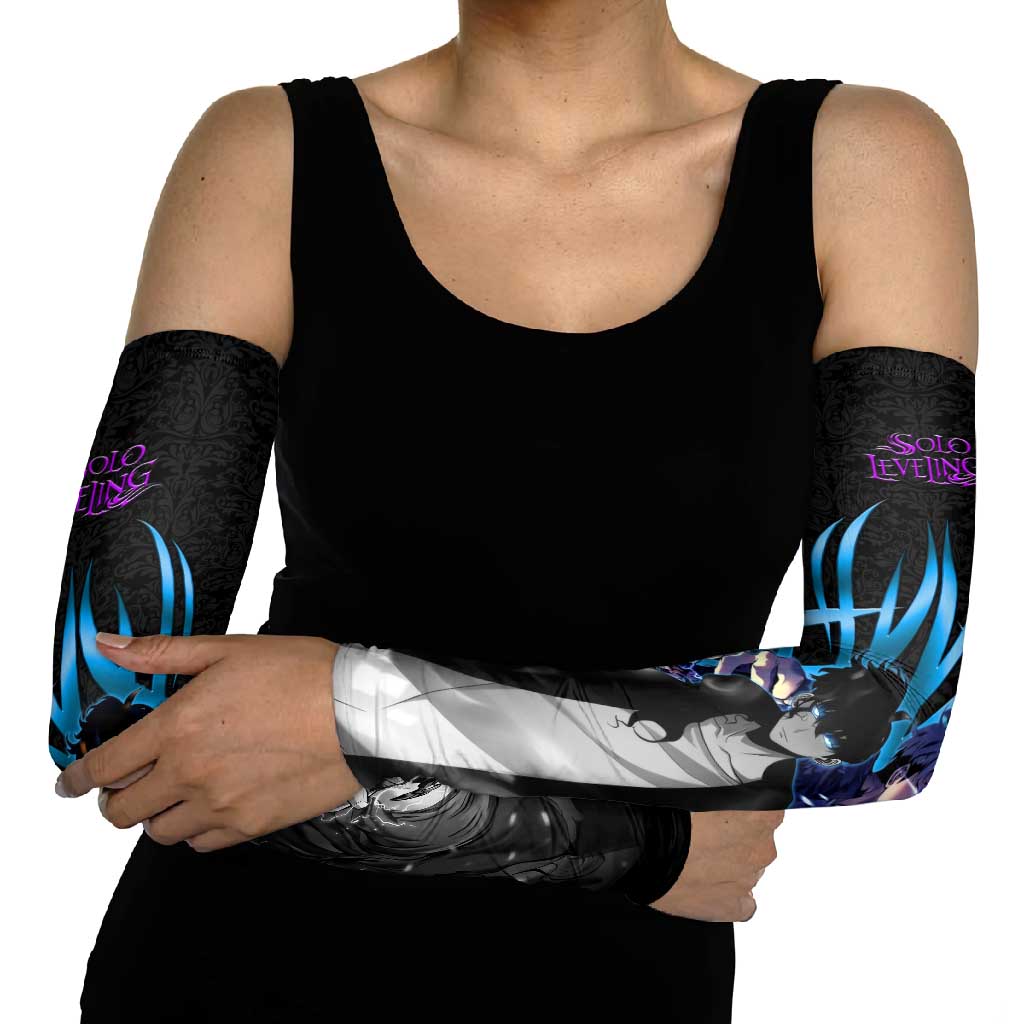 Sung Jin Woo Solo Leveling Arm Sleeves Neon Shadowcore Anime Style
