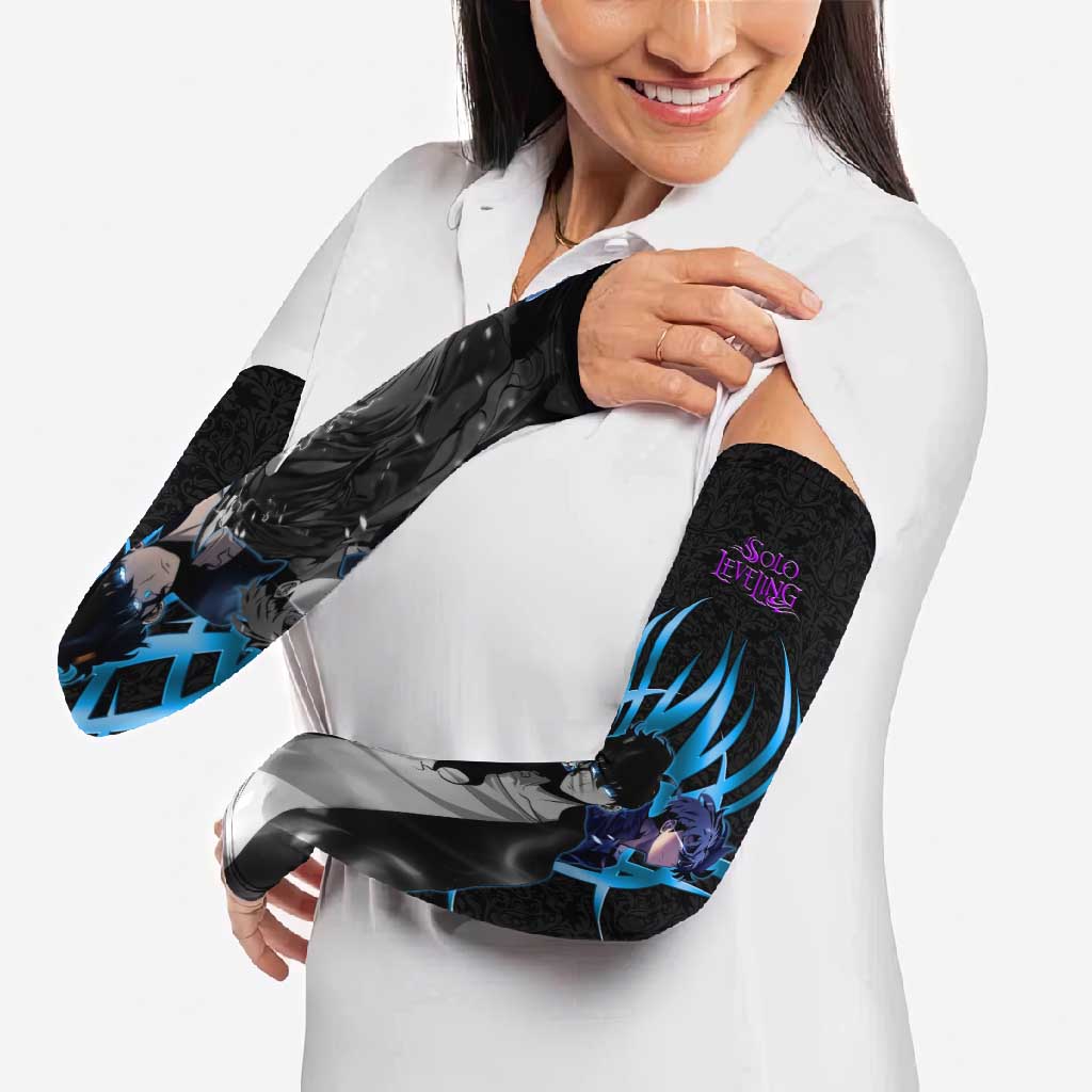 Sung Jin Woo Solo Leveling Arm Sleeves Neon Shadowcore Anime Style