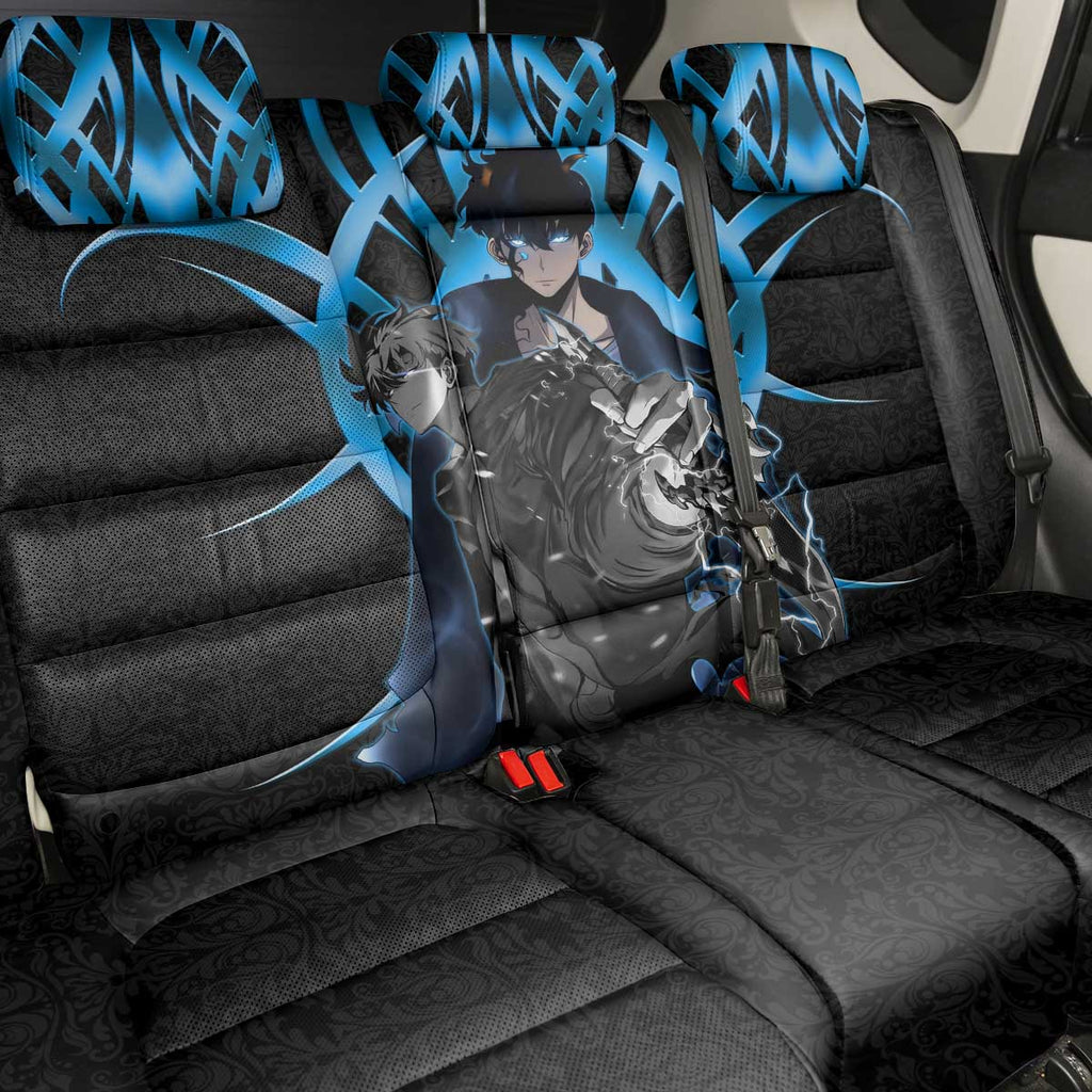 Sung Jin Woo Solo Leveling Back Car Seat Cover Neon Shadowcore Anime Style