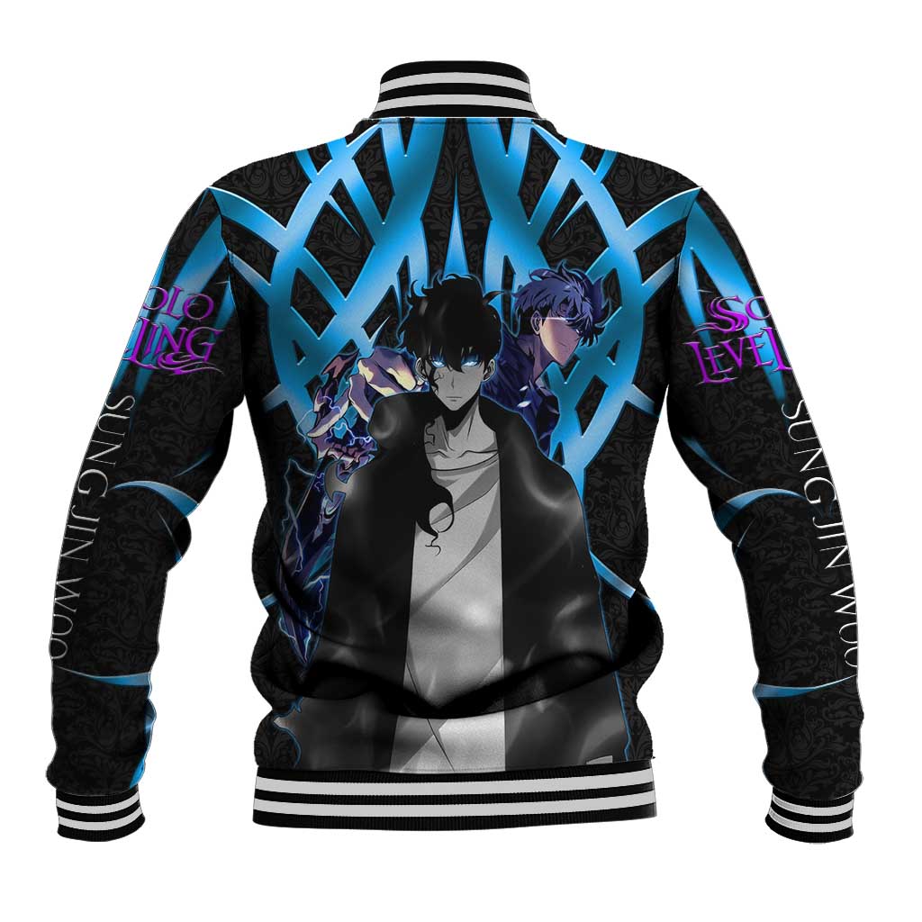 Sung Jin Woo Solo Leveling Baseball Jacket Neon Shadowcore Anime Style