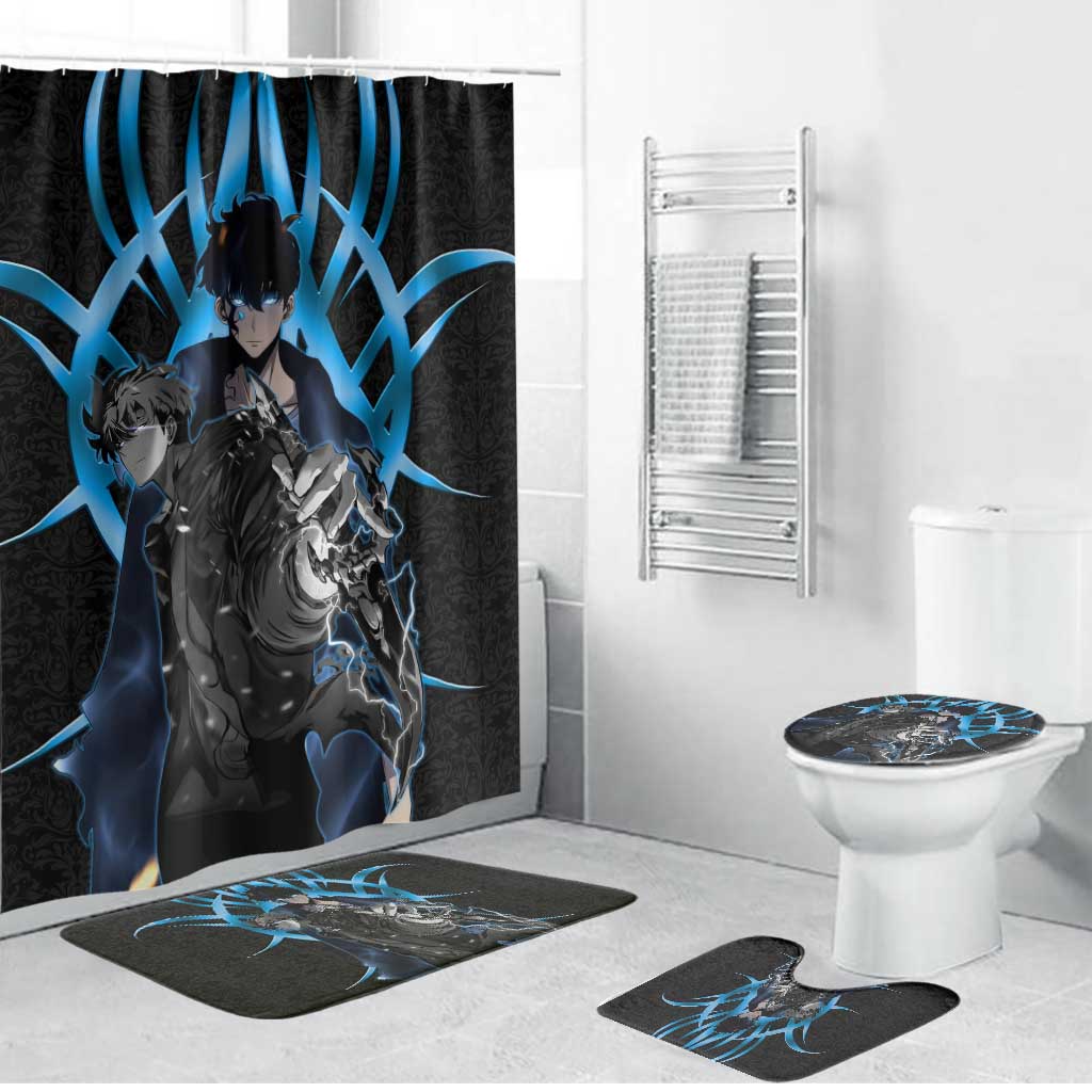 Sung Jin Woo Solo Leveling Bathroom Set Neon Shadowcore Anime Style