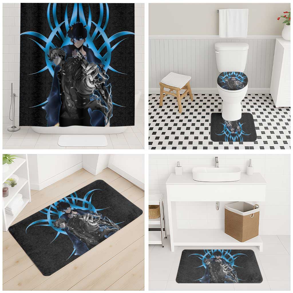 Sung Jin Woo Solo Leveling Bathroom Set Neon Shadowcore Anime Style