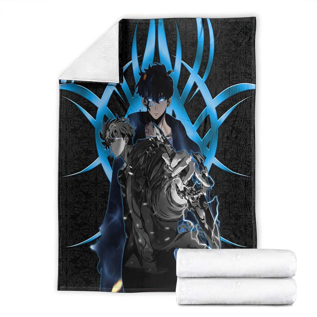Sung Jin Woo Solo Leveling Blanket Neon Shadowcore Anime Style