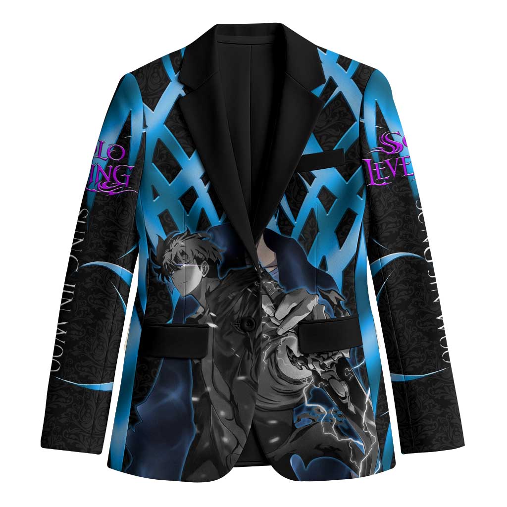 Sung Jin Woo Solo Leveling Blazer Neon Shadowcore Anime Style