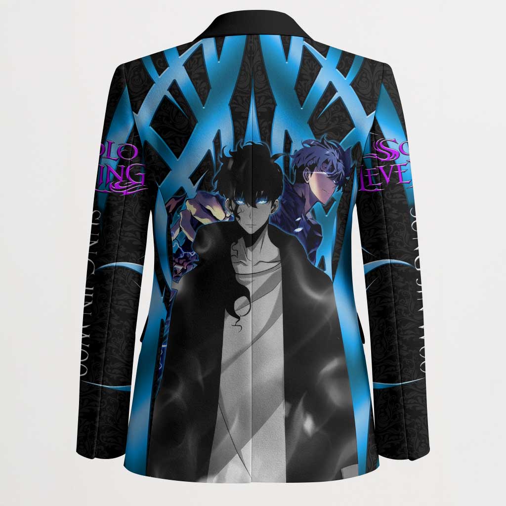 Sung Jin Woo Solo Leveling Blazer Neon Shadowcore Anime Style
