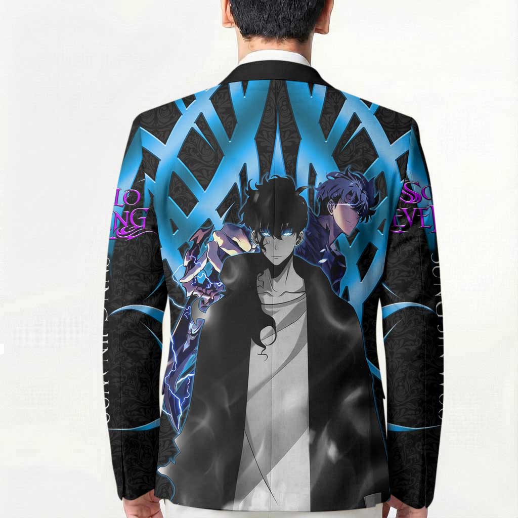 Sung Jin Woo Solo Leveling Blazer Neon Shadowcore Anime Style