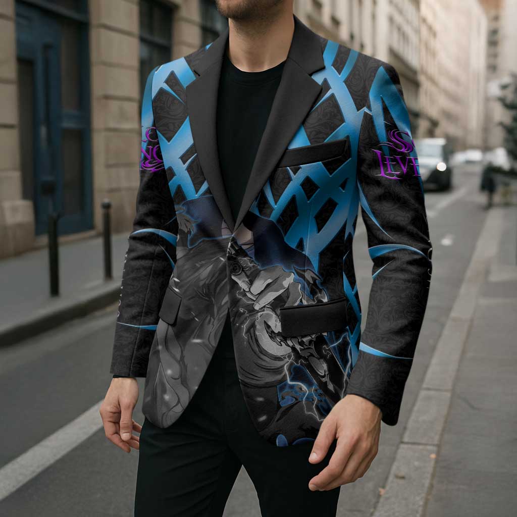 Sung Jin Woo Solo Leveling Blazer Neon Shadowcore Anime Style