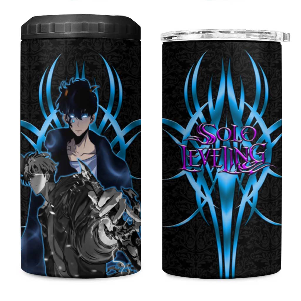 Sung Jin Woo Solo Leveling 4 in 1 Can Cooler Tumbler Neon Shadowcore Anime Style