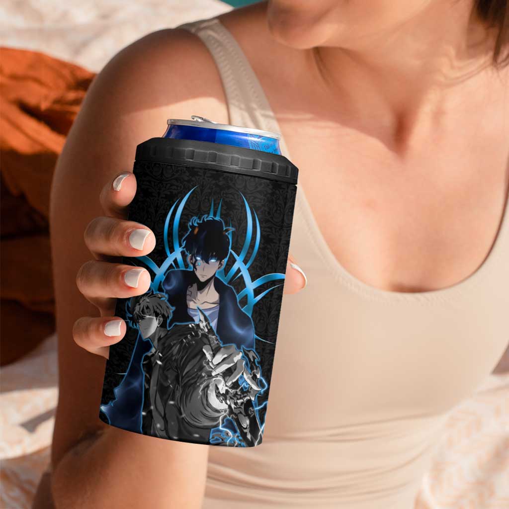 Sung Jin Woo Solo Leveling 4 in 1 Can Cooler Tumbler Neon Shadowcore Anime Style