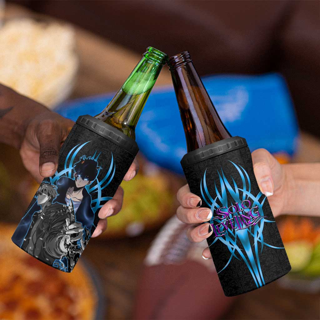 Sung Jin Woo Solo Leveling 4 in 1 Can Cooler Tumbler Neon Shadowcore Anime Style