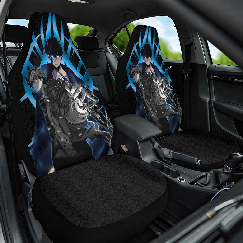 Sung Jin Woo Solo Leveling Car Seat Cover Neon Shadowcore Anime Style