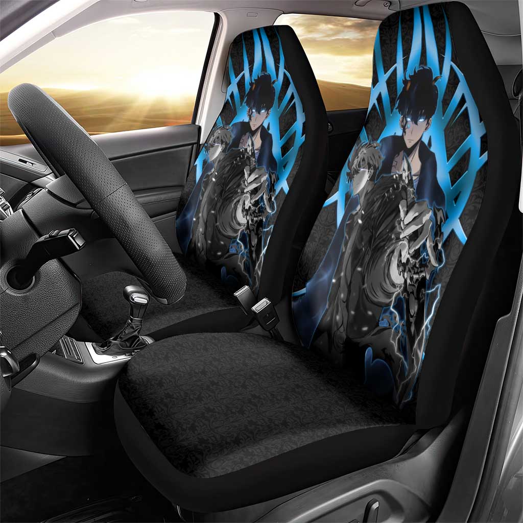 Sung Jin Woo Solo Leveling Car Seat Cover Neon Shadowcore Anime Style