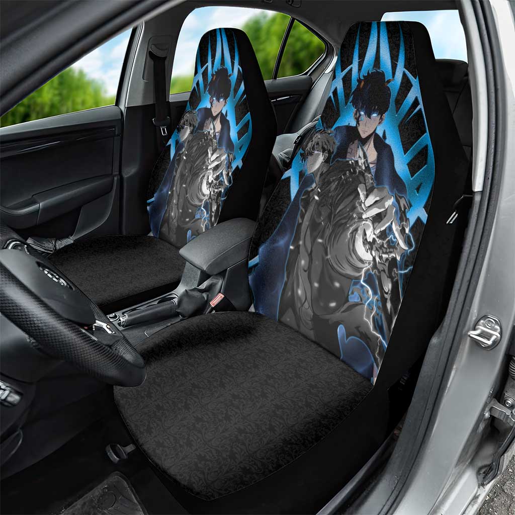 Sung Jin Woo Solo Leveling Car Seat Cover Neon Shadowcore Anime Style