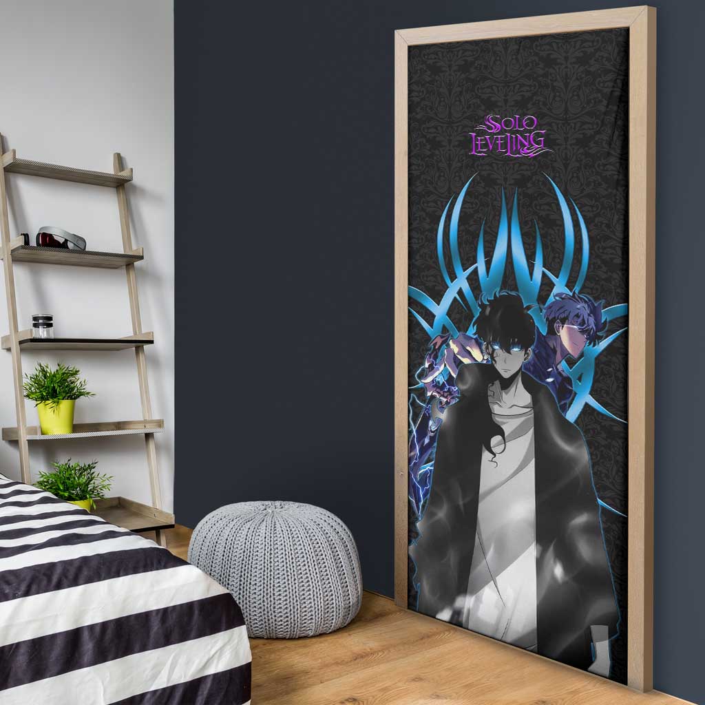 Sung Jin Woo Solo Leveling Door Cover Neon Shadowcore Anime Style