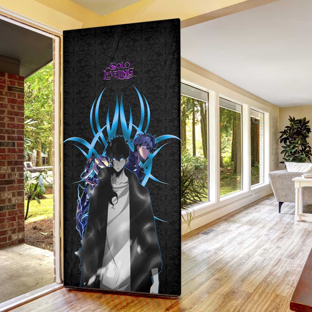 Sung Jin Woo Solo Leveling Door Cover Neon Shadowcore Anime Style