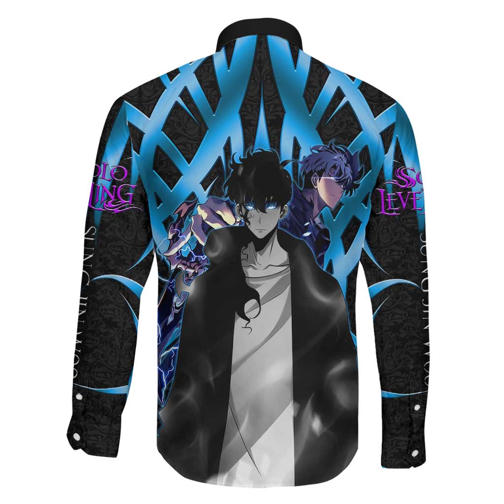 Sung Jin Woo Solo Leveling Family Matching Off The Shoulder Long Sleeve Dress and Hawaiian Shirt Neon Shadowcore Anime Style