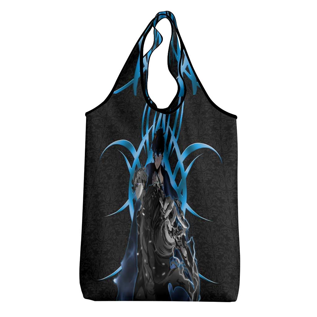 Sung Jin Woo Solo Leveling Grocery Bag Neon Shadowcore Anime Style