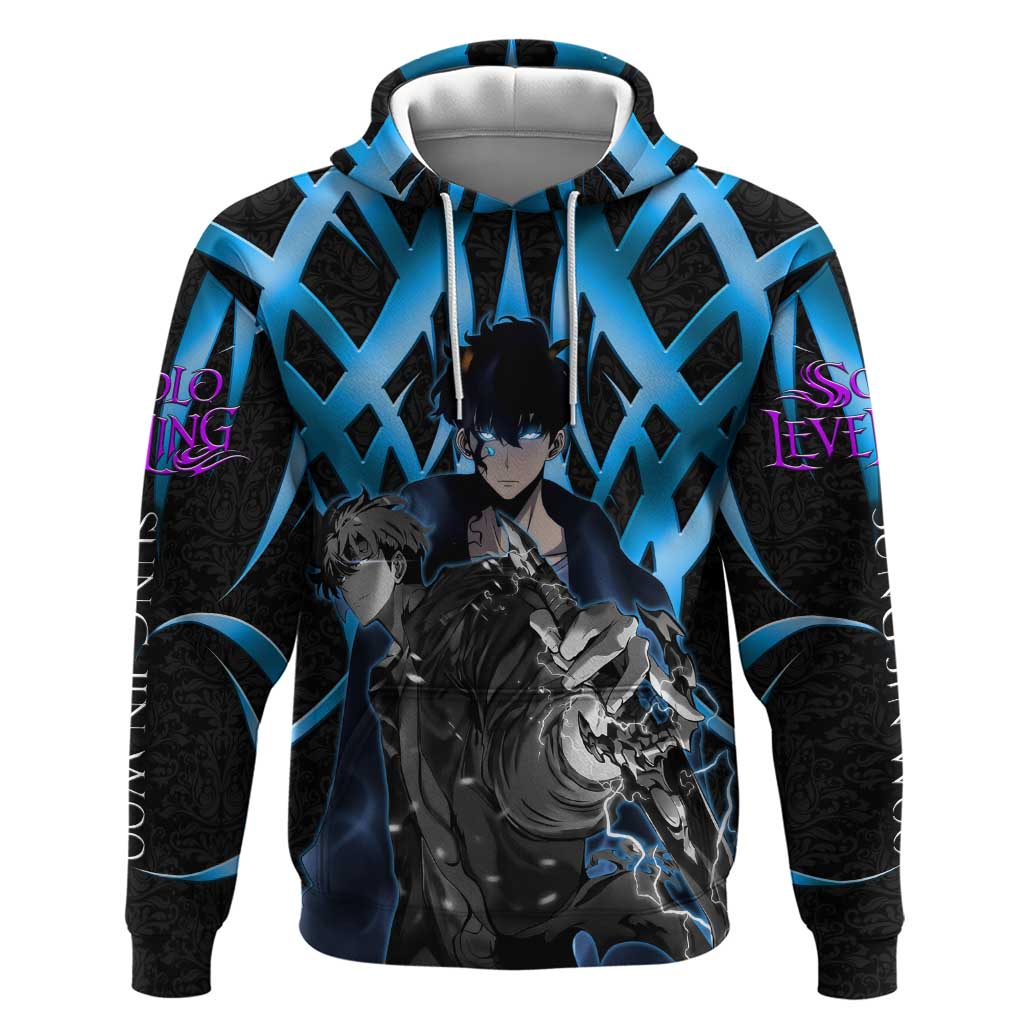 Sung Jin Woo Solo Leveling Hoodie Neon Shadowcore Anime Style