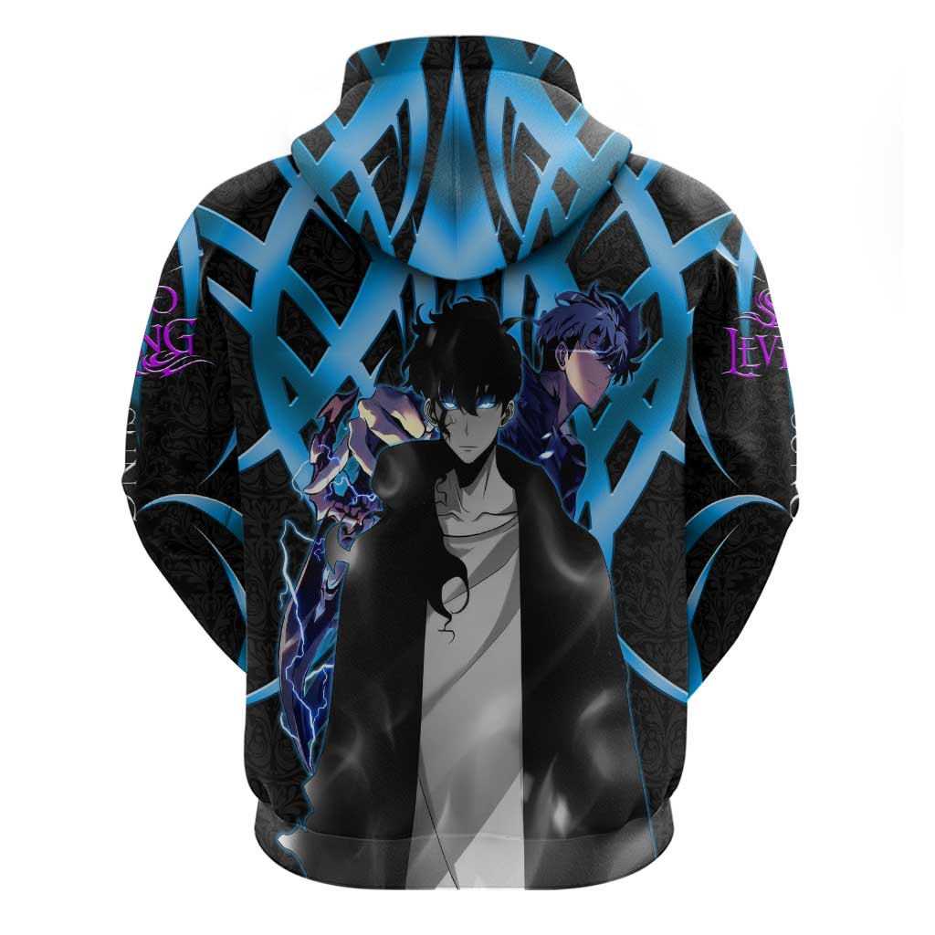 Sung Jin Woo Solo Leveling Hoodie Neon Shadowcore Anime Style