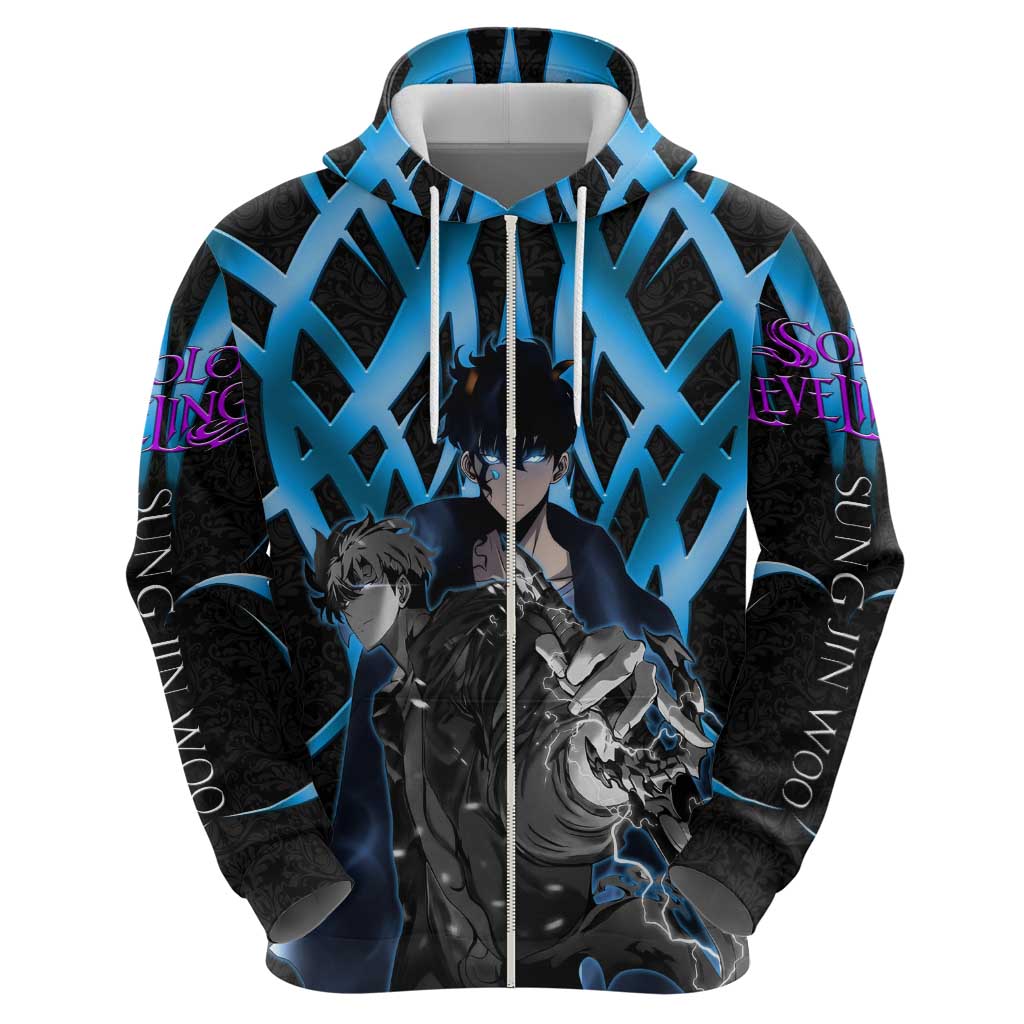 Sung Jin Woo Solo Leveling Hoodie Neon Shadowcore Anime Style