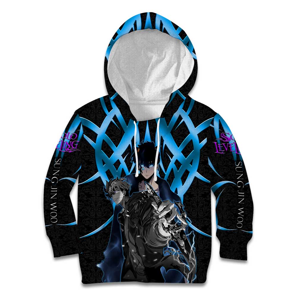Sung Jin Woo Solo Leveling Kid Hoodie Neon Shadowcore Anime Style