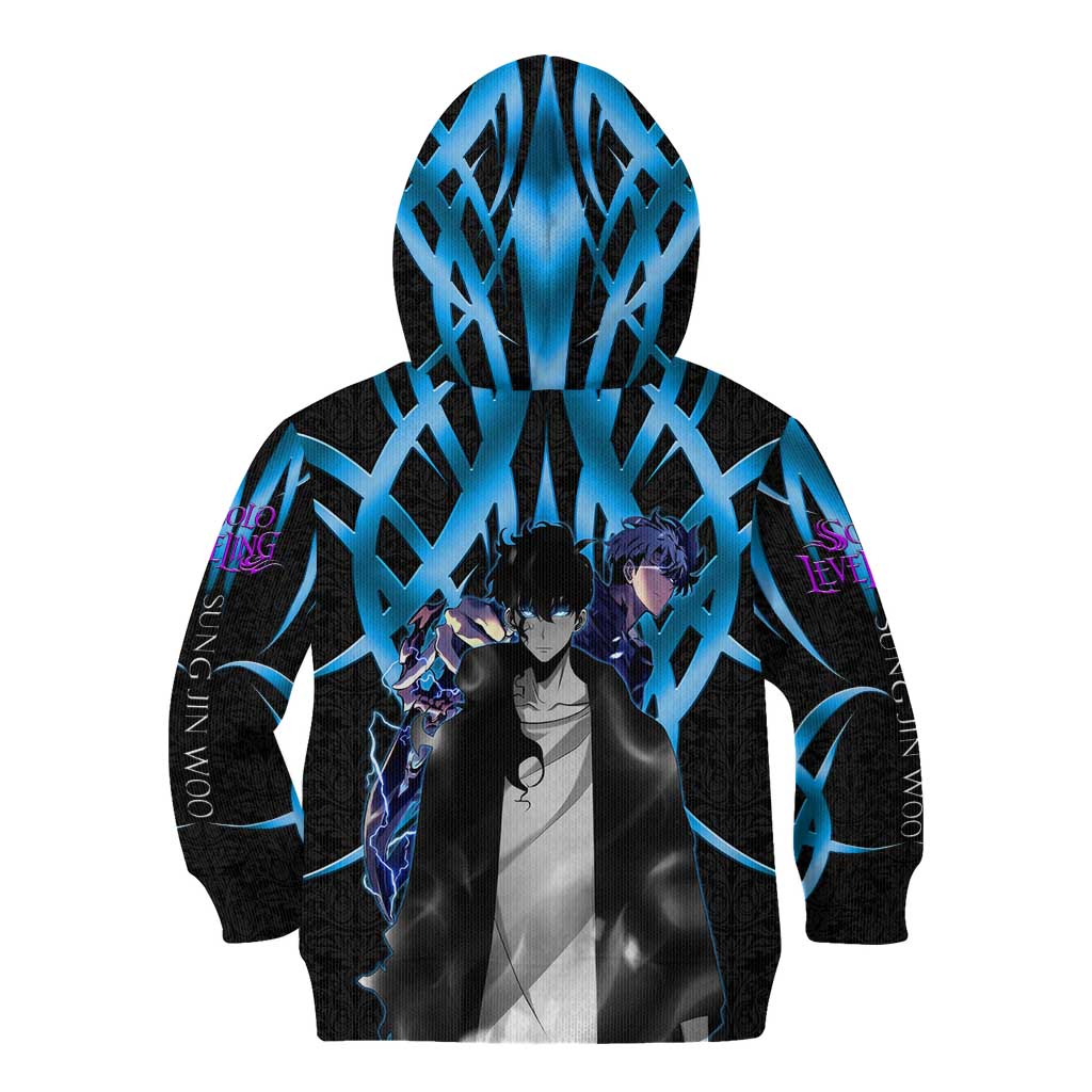 Sung Jin Woo Solo Leveling Kid Hoodie Neon Shadowcore Anime Style