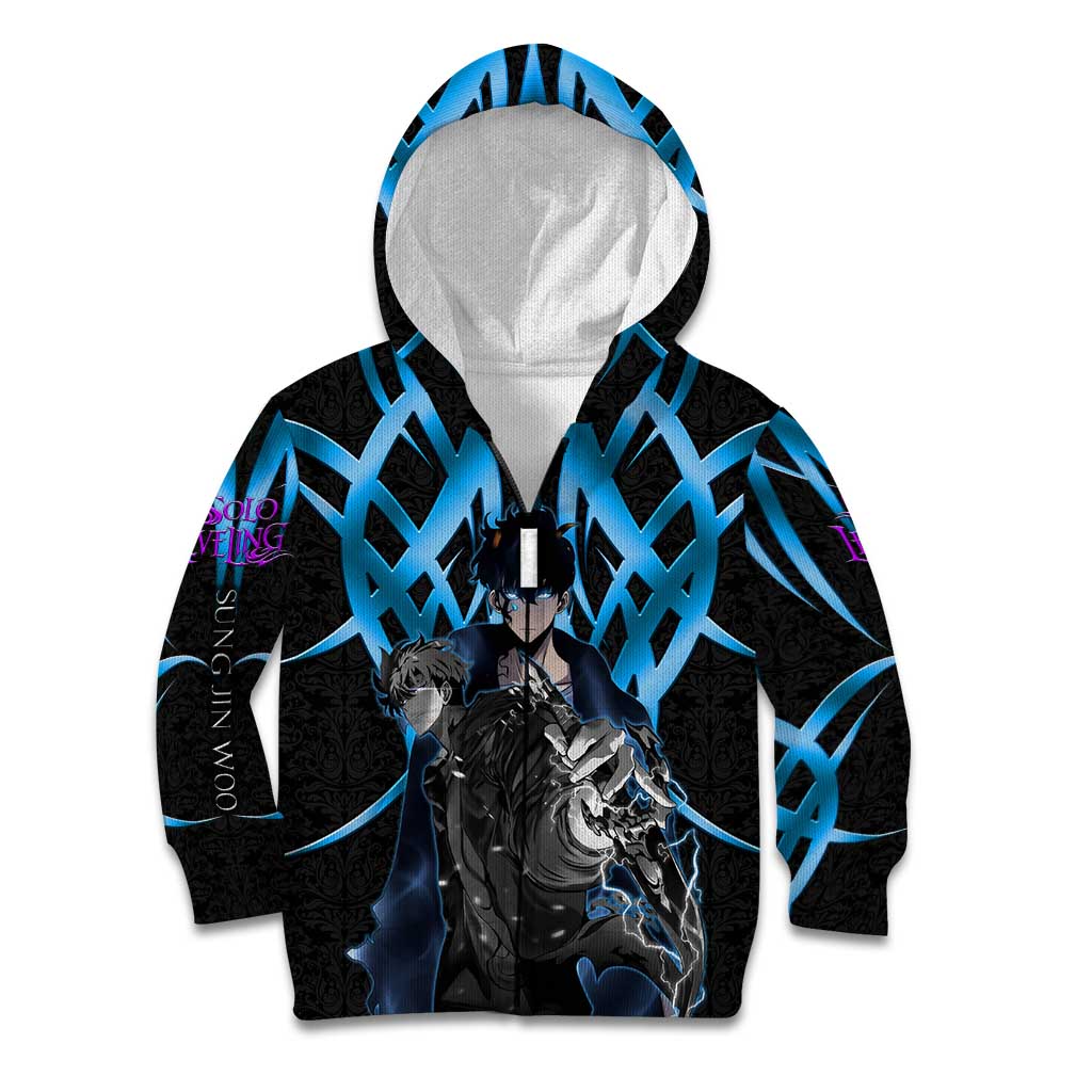 Sung Jin Woo Solo Leveling Kid Hoodie Neon Shadowcore Anime Style