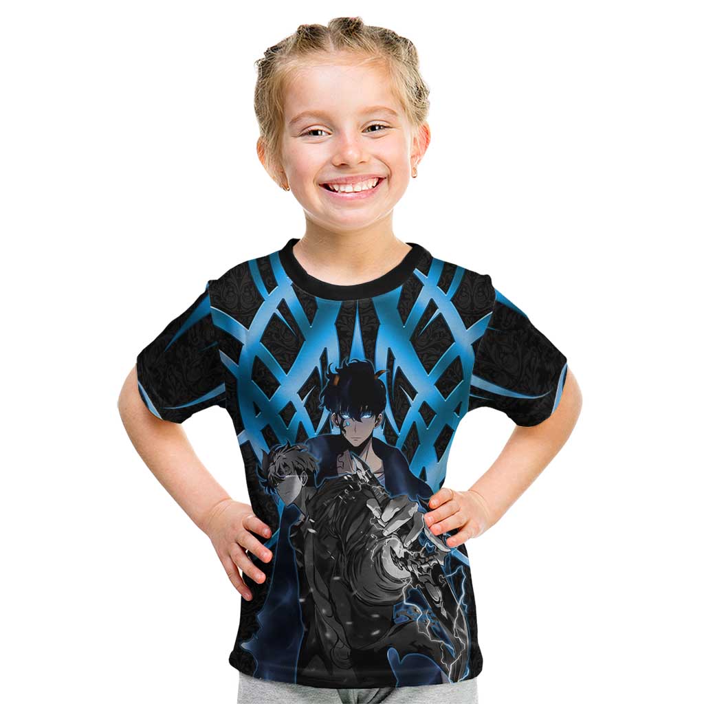 Sung Jin Woo Solo Leveling Kid T Shirt Neon Shadowcore Anime Style