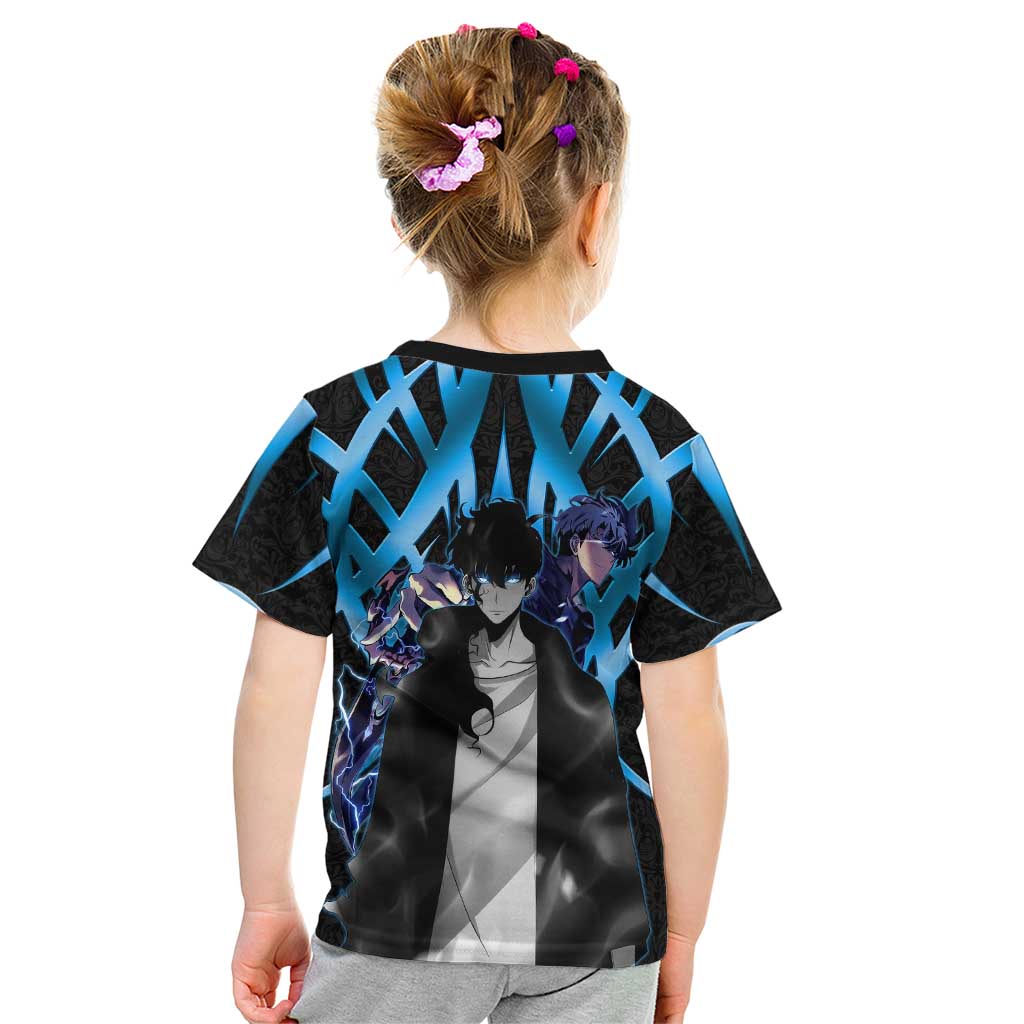 Sung Jin Woo Solo Leveling Kid T Shirt Neon Shadowcore Anime Style