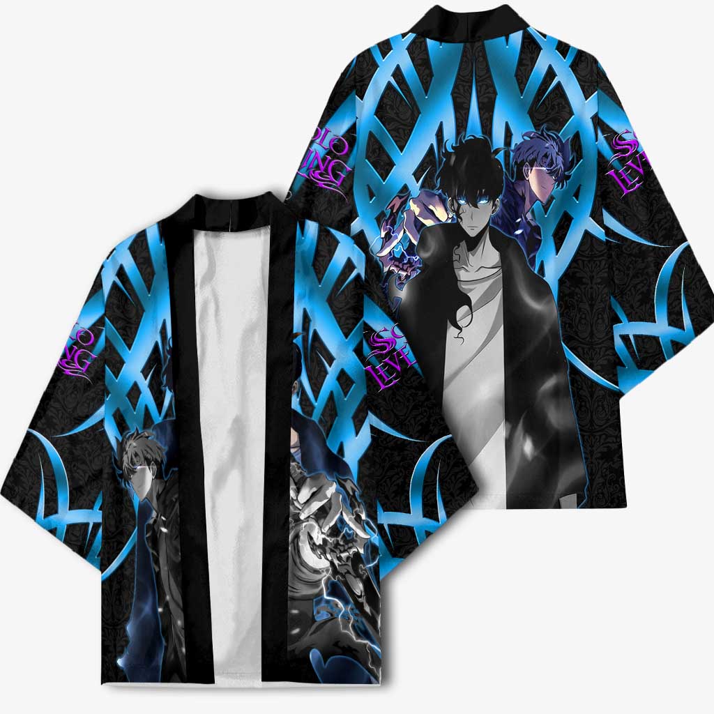 Sung Jin Woo Solo Leveling Kimono Neon Shadowcore Anime Style