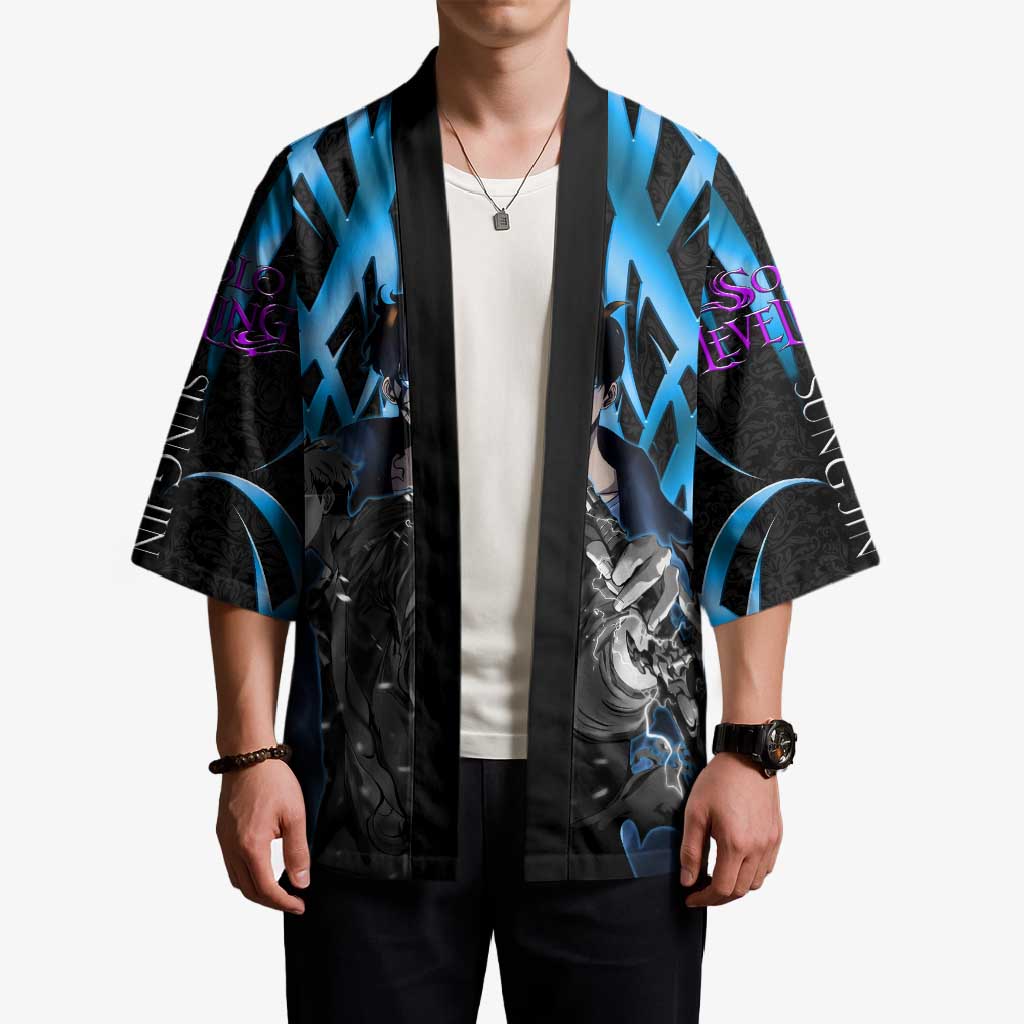 Sung Jin Woo Solo Leveling Kimono Neon Shadowcore Anime Style