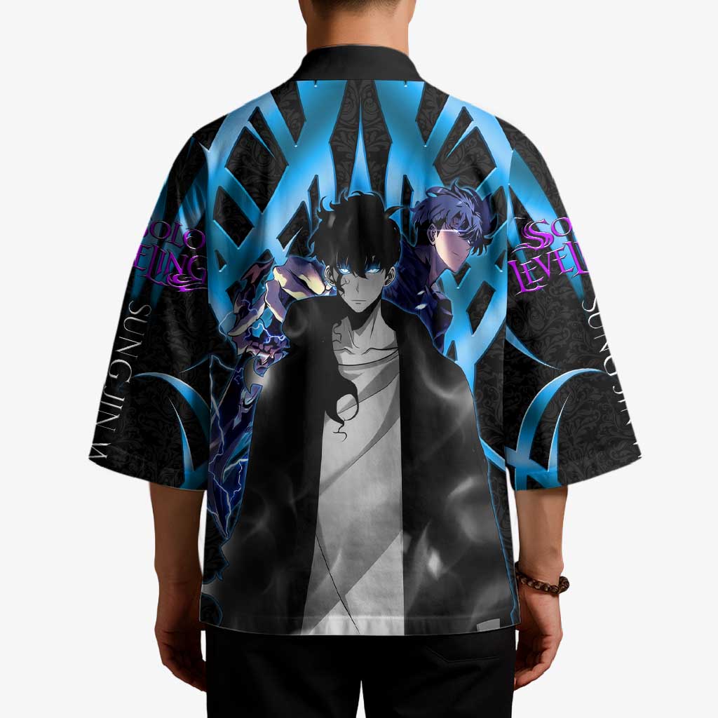 Sung Jin Woo Solo Leveling Kimono Neon Shadowcore Anime Style