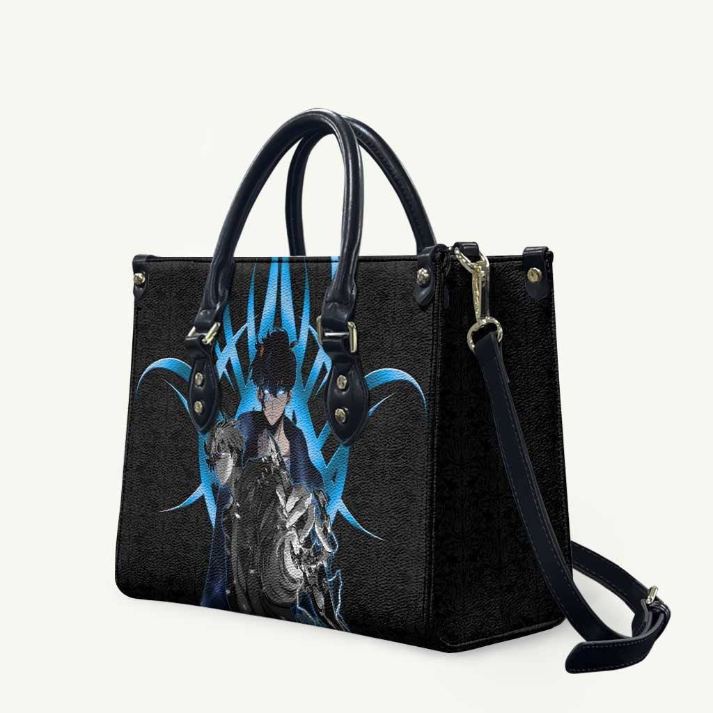 Sung Jin Woo Solo Leveling Leather Bag Neon Shadowcore Anime Style