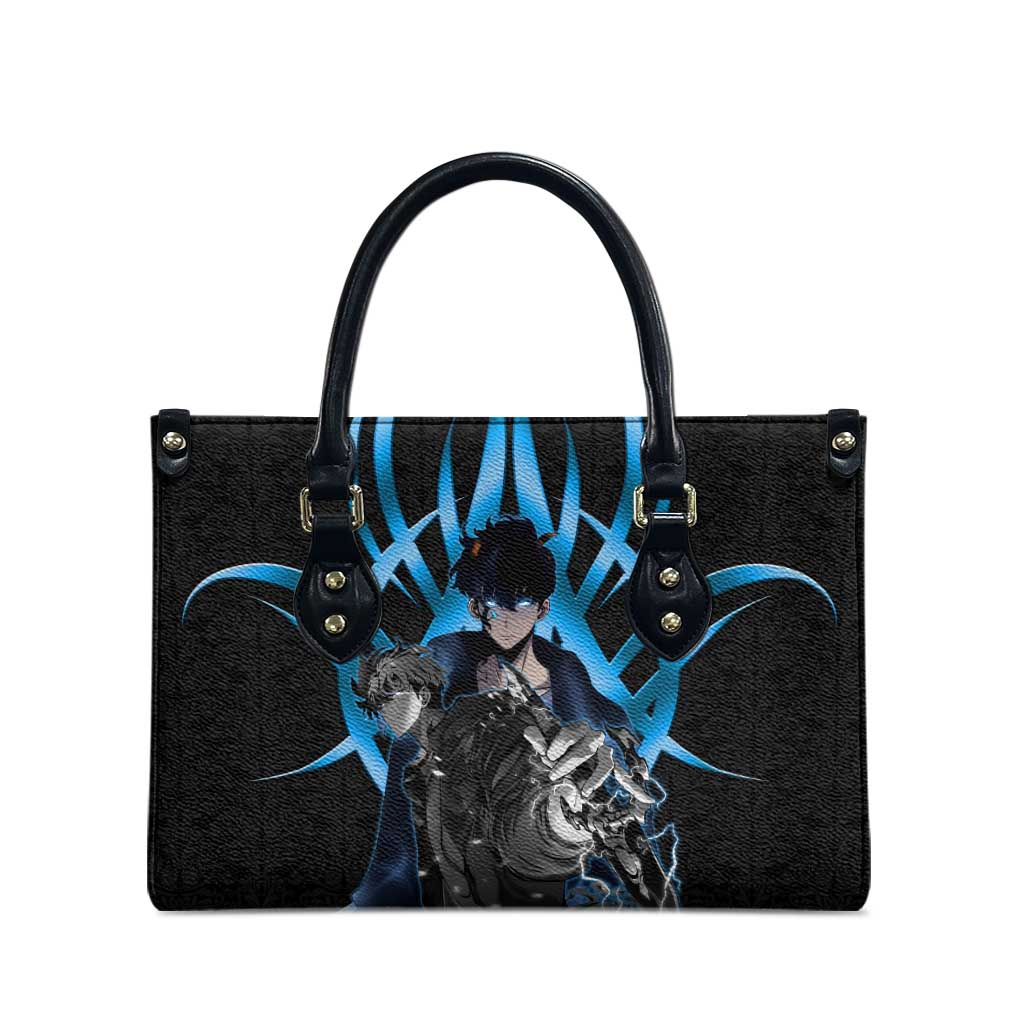 Sung Jin Woo Solo Leveling Leather Bag Neon Shadowcore Anime Style