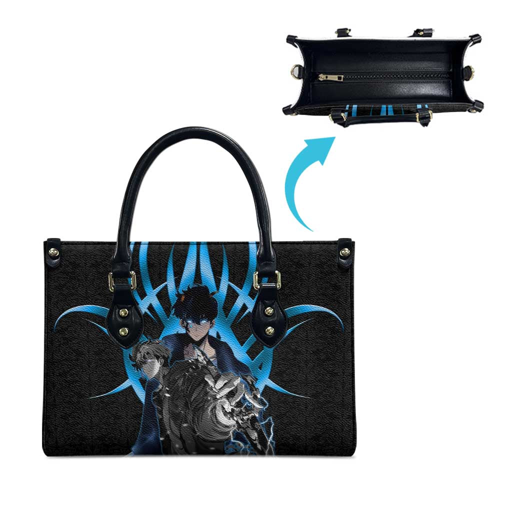 Sung Jin Woo Solo Leveling Leather Bag Neon Shadowcore Anime Style