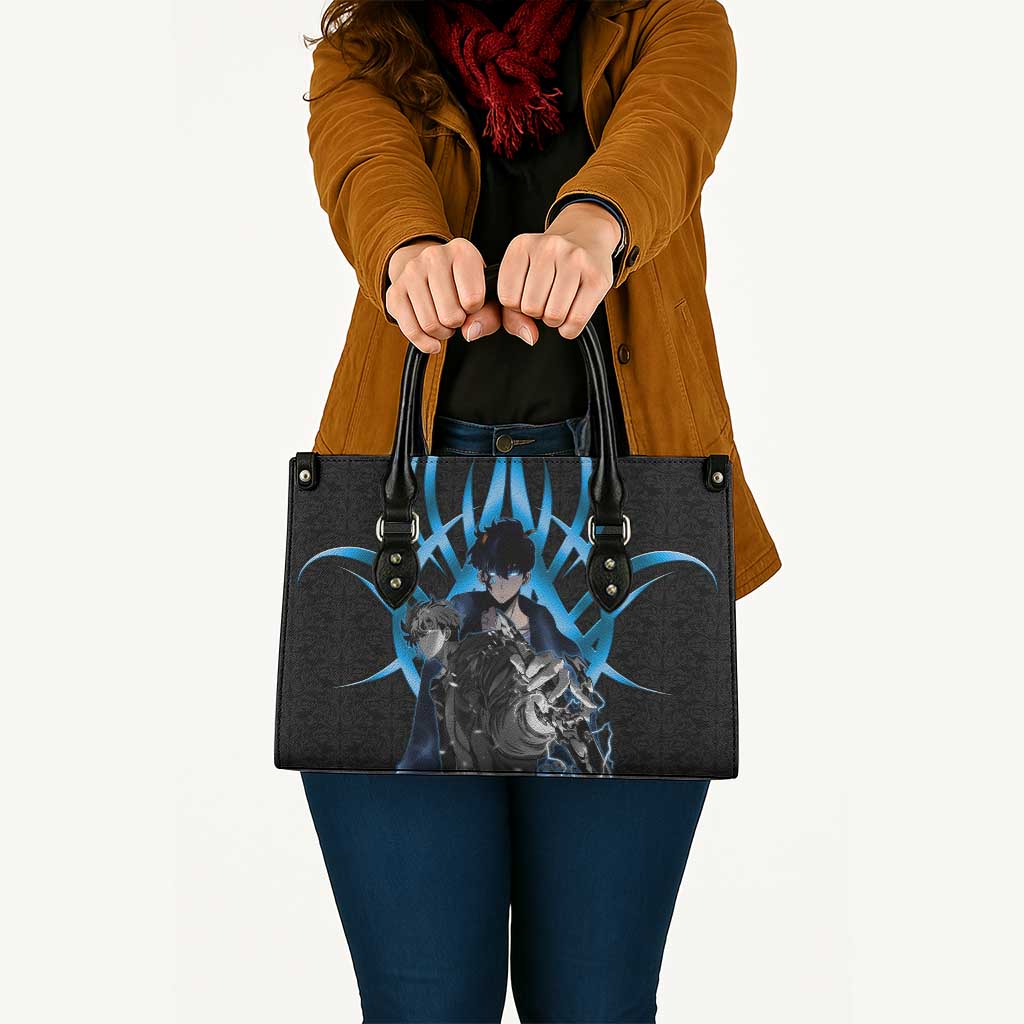 Sung Jin Woo Solo Leveling Leather Bag Neon Shadowcore Anime Style