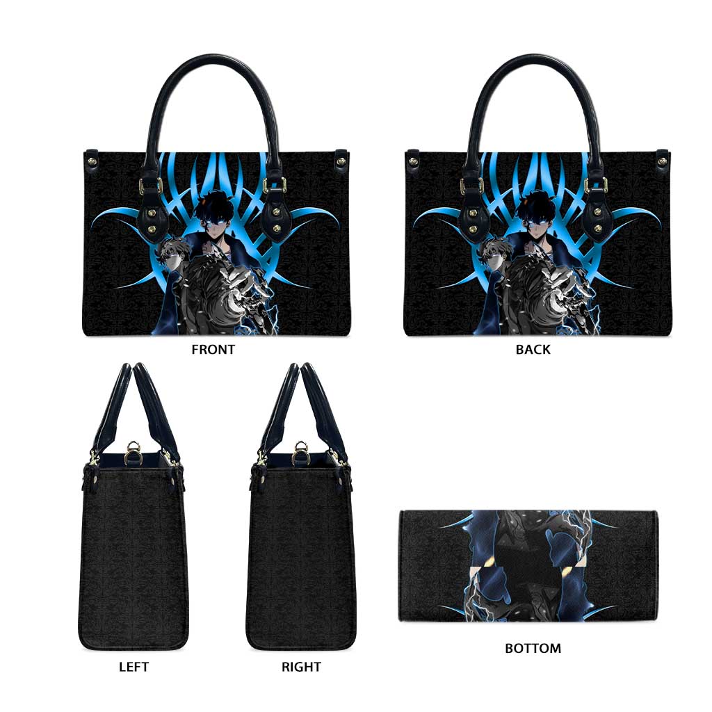 Sung Jin Woo Solo Leveling Leather Bag Neon Shadowcore Anime Style