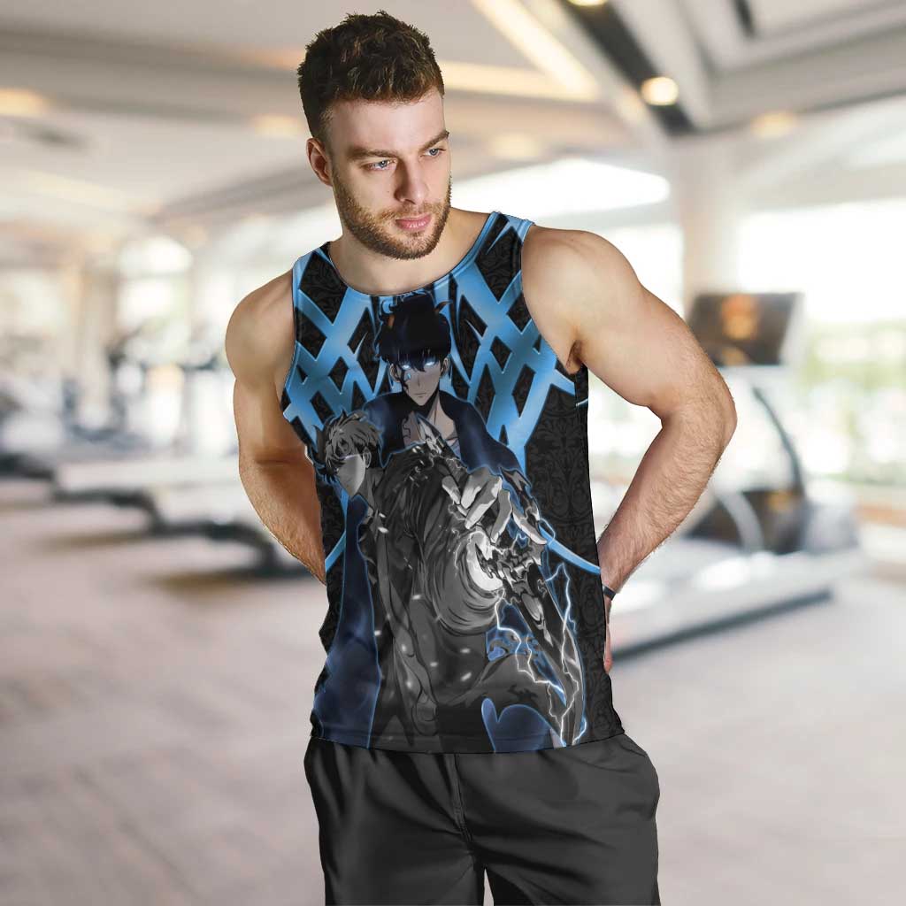 Sung Jin Woo Solo Leveling Men Tank Top Neon Shadowcore Anime Style