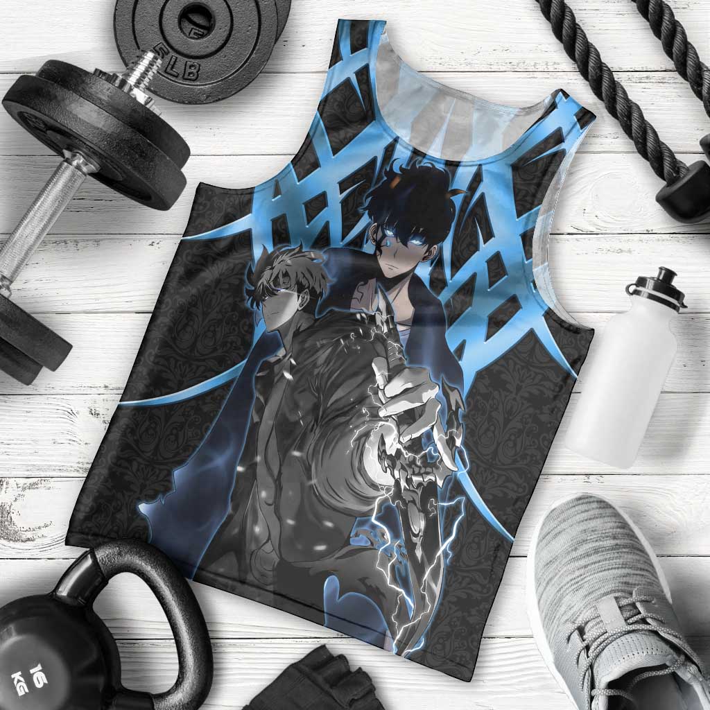 Sung Jin Woo Solo Leveling Men Tank Top Neon Shadowcore Anime Style