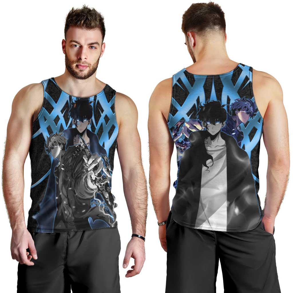 Sung Jin Woo Solo Leveling Men Tank Top Neon Shadowcore Anime Style