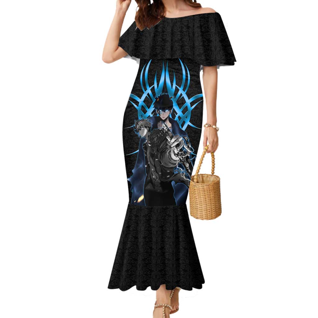Sung Jin Woo Solo Leveling Mermaid Dress Neon Shadowcore Anime Style