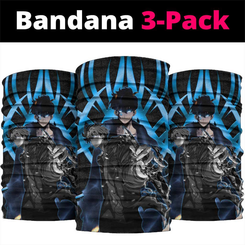 Sung Jin Woo Solo Leveling Neck Gaiter Neon Shadowcore Anime Style