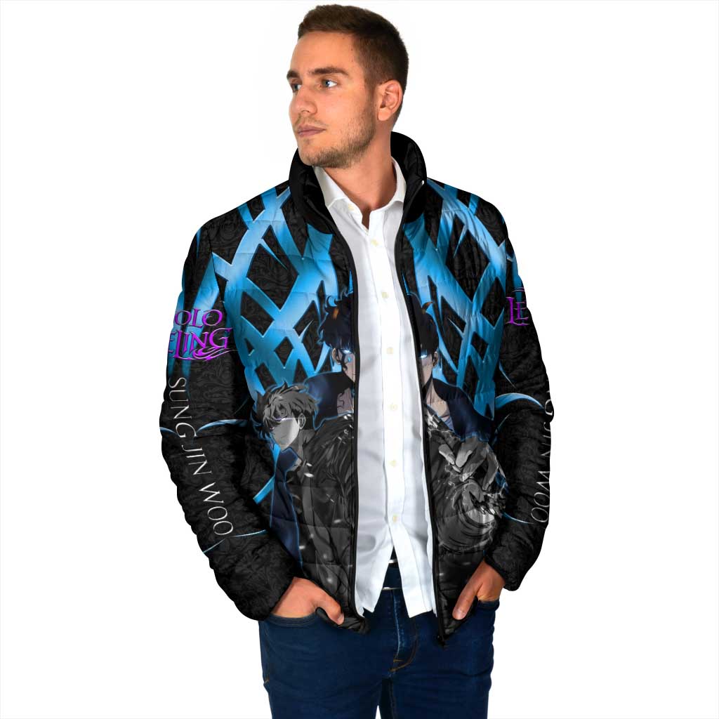 Sung Jin Woo Solo Leveling Padded Jacket Neon Shadowcore Anime Style