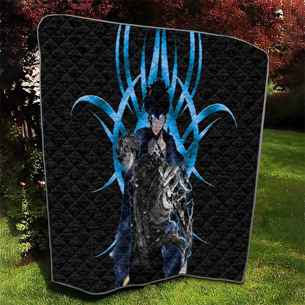 Sung Jin Woo Solo Leveling Quilt Neon Shadowcore Anime Style