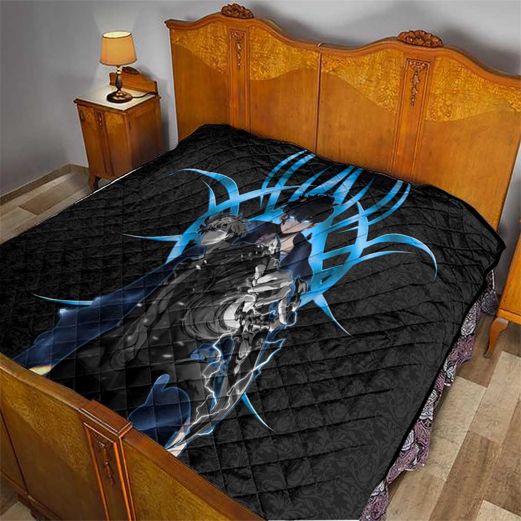 Sung Jin Woo Solo Leveling Quilt Neon Shadowcore Anime Style