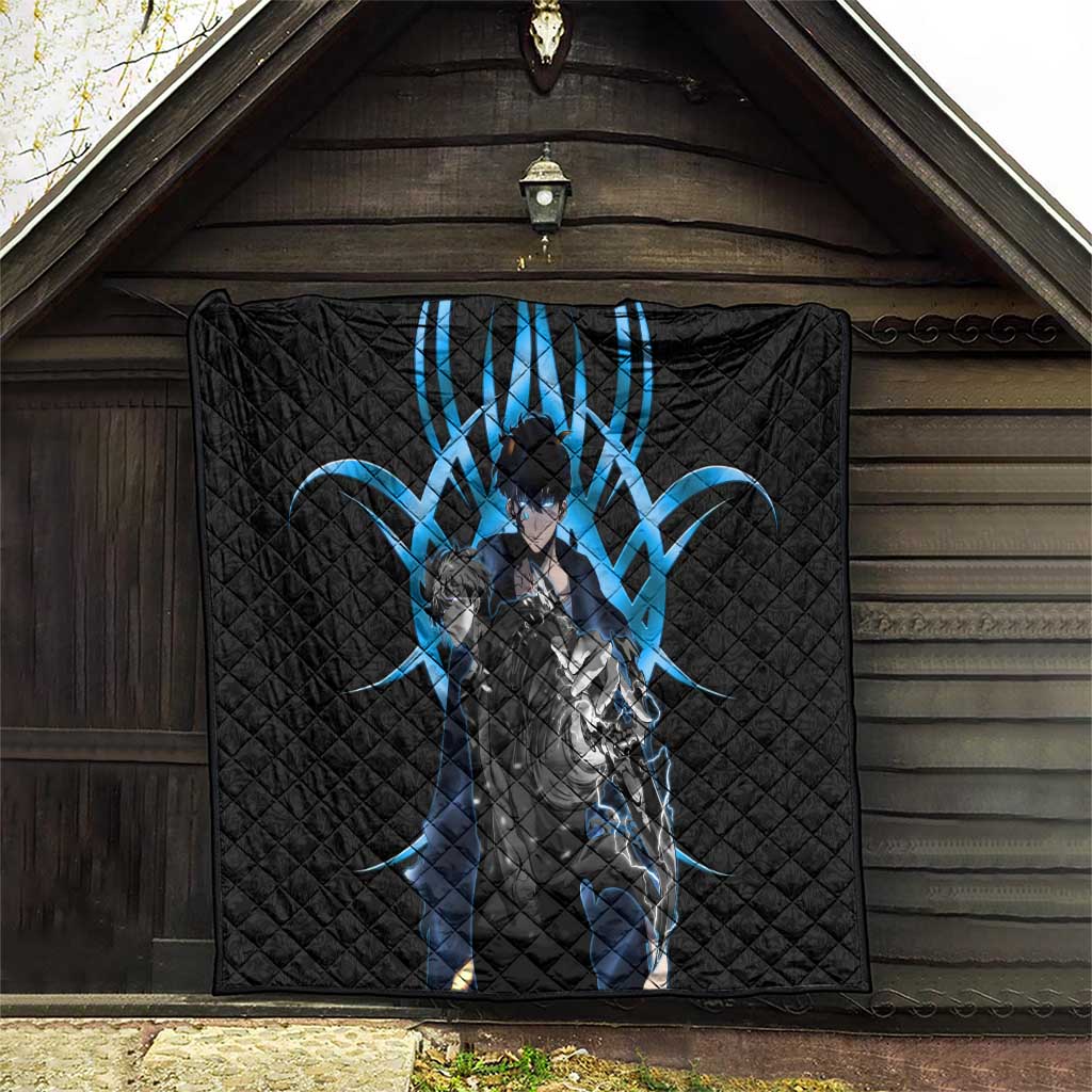 Sung Jin Woo Solo Leveling Quilt Neon Shadowcore Anime Style