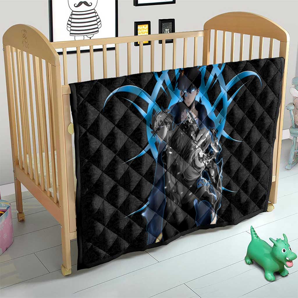 Sung Jin Woo Solo Leveling Quilt Neon Shadowcore Anime Style