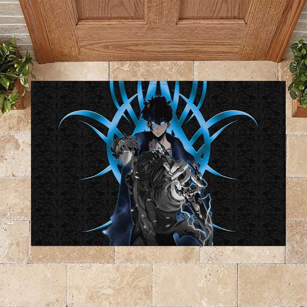 Sung Jin Woo Solo Leveling Rubber Doormat Neon Shadowcore Anime Style