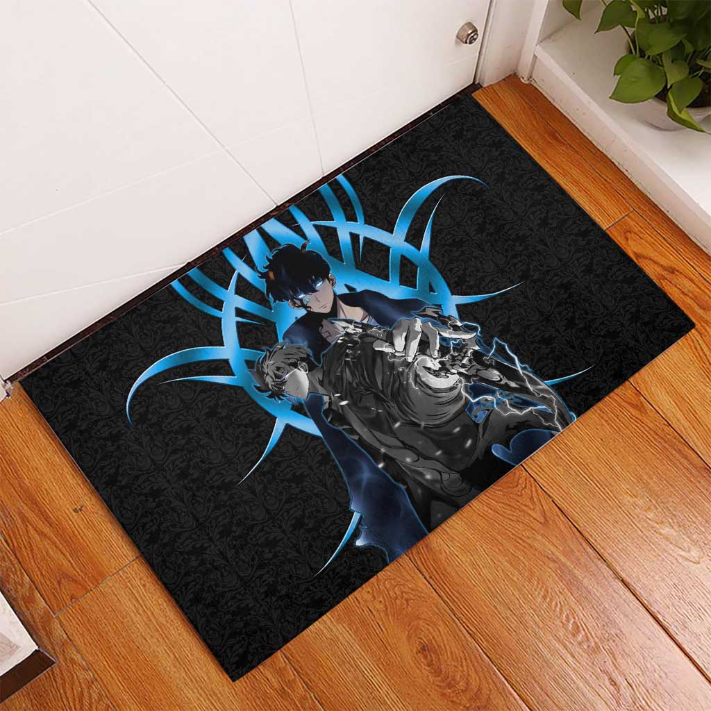 Sung Jin Woo Solo Leveling Rubber Doormat Neon Shadowcore Anime Style